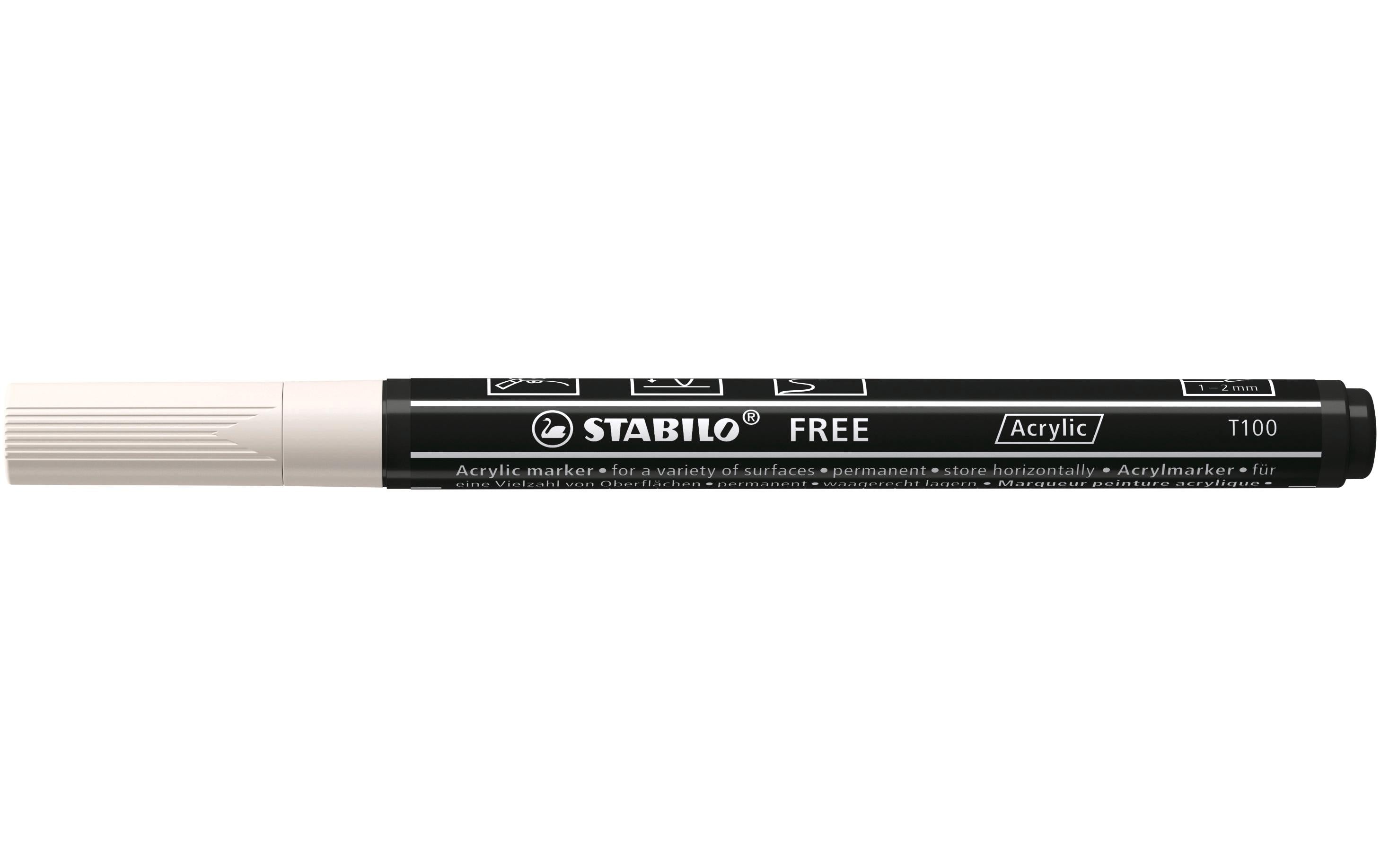 STABILO FREE Acrylic T100 weiss FREE ACRYLIC T100 EINZELSTIFT
