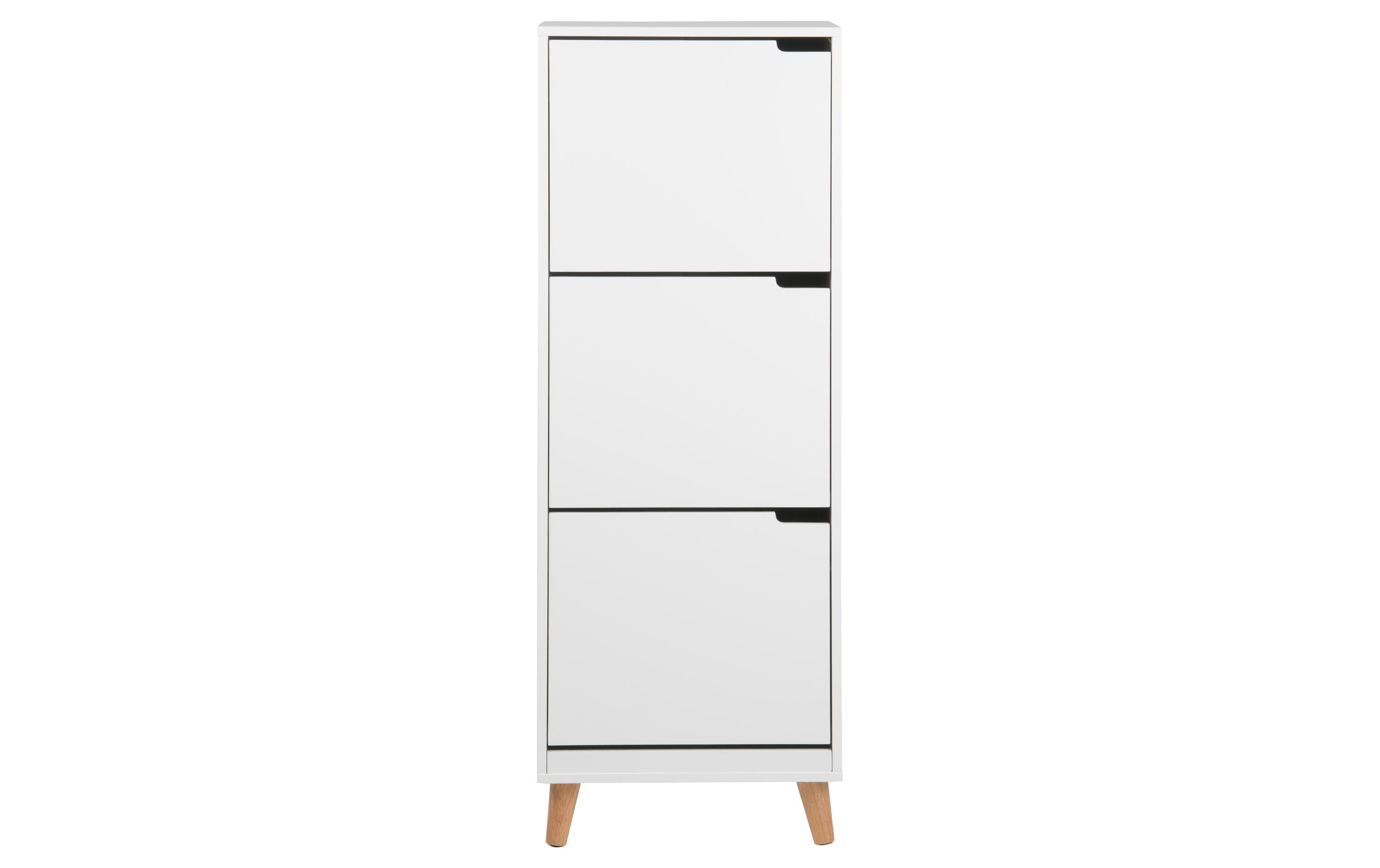 AC Design Schuhschrank Mitra MDF, 47x30x133.5 cm, Weiss/Eiche