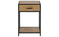 AC Design Nachttisch Seaford Stahl/MDF, 42x35x63 cm, Wildeiche