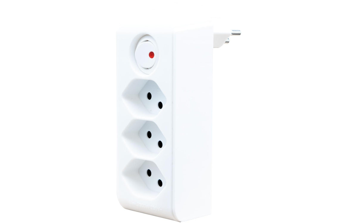 Brennenstuhl 3-fach Abzweigstecker drehbar 300 Grad drehbar, mit Schalter