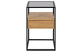AC Design Nachttisch Randolf Glas/Stahl/MDF, 40x35x60cm, Eiche