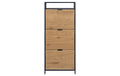AC Design Schuhschrank Seaford Stahl/MDF, 56x30x129 cm, Wildeiche