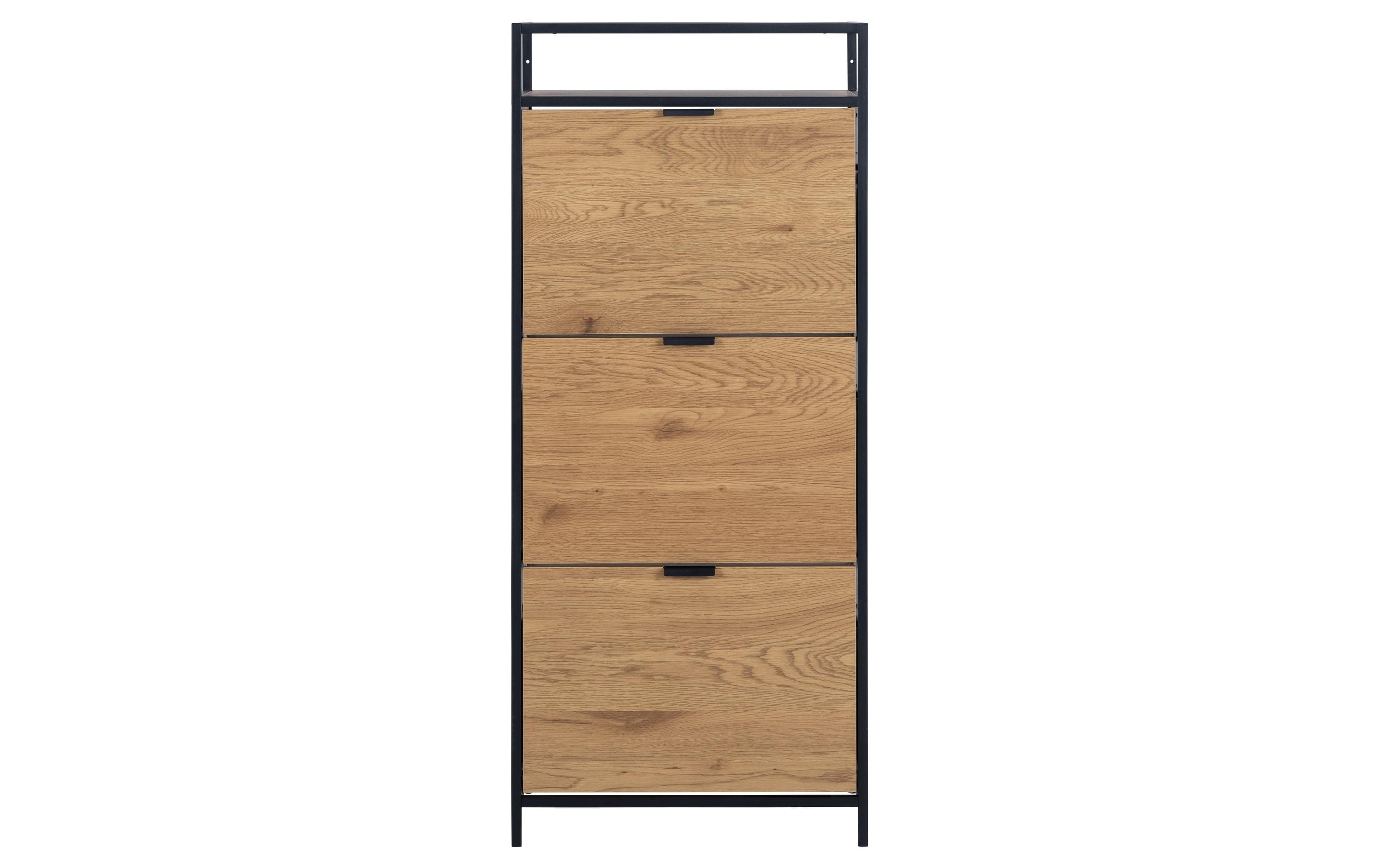 AC Design Schuhschrank Seaford Stahl/MDF, 56x30x129 cm, Wildeiche