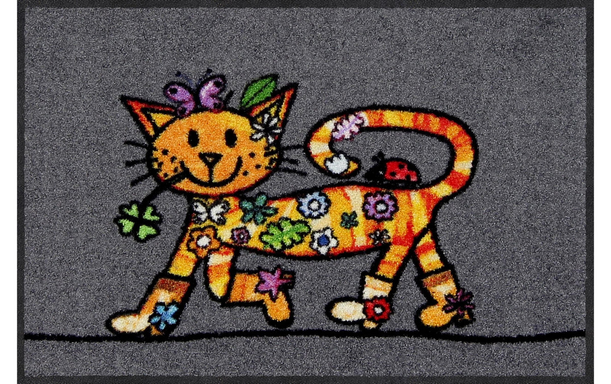 Salonlöwe Funky Cat  Fussmatte 50x75 cm, Flor Polyamid, Anti-Rutsch