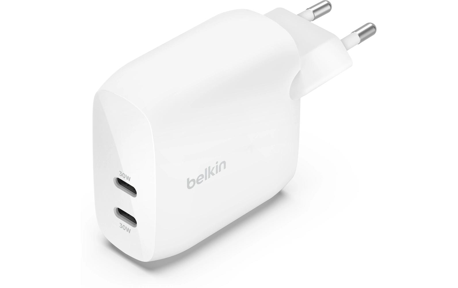 Belkin USB-C-Ladegerät, 2x USB-C, 60W Weiss