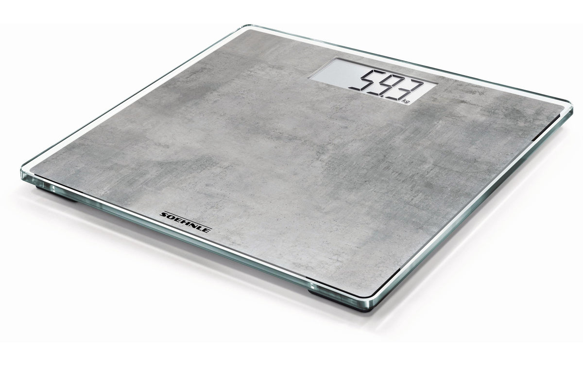 Soehnle Personenwaage Compact 300 concrete Tragekraft:180 kg, Grosse LED-Anzeige