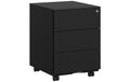 Songmics Rollcontainer matt schwarz,Schloss 45x39x55cm, mit 3 Schubladen