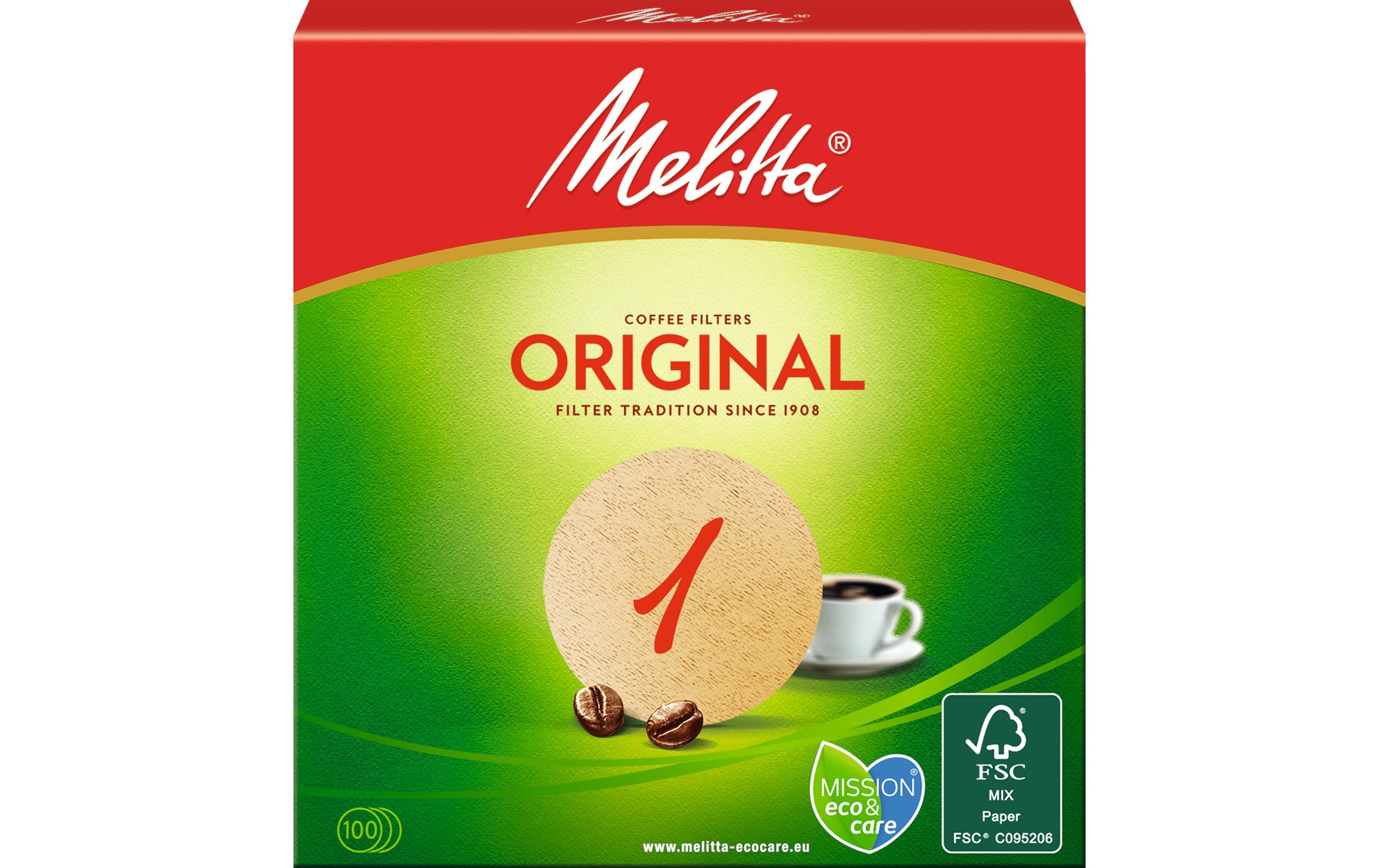 Melitta Rundfilterpapier Nr. 1 Ø 94 mm 100 Stück, ungebleicht/naturbraun