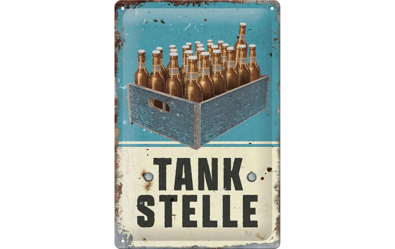 Nostalgic Art Schild Tankstelle Bier Metall, 20x30 cm