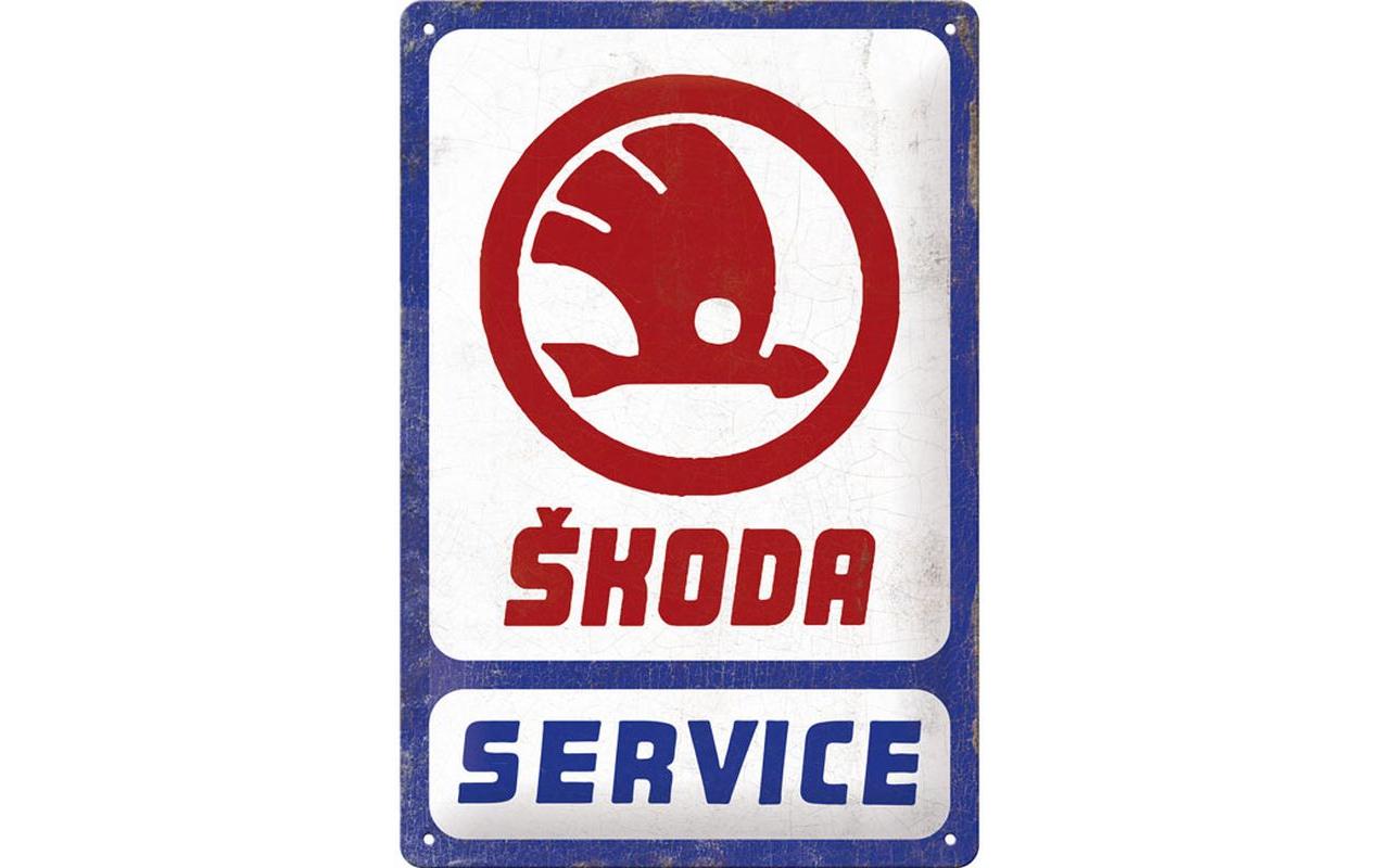 Nostalgic Art Schild Skoda Service Metall, 30x40 cm