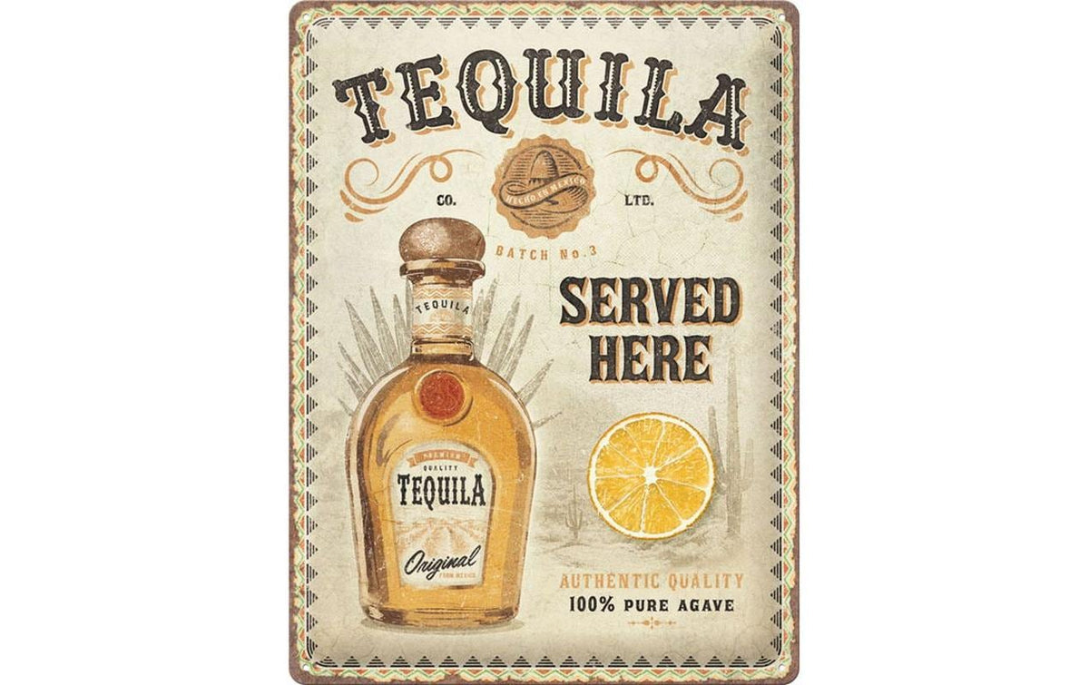 Nostalgic Art Schild Tequila Served Here Metall, 30x40 cm
