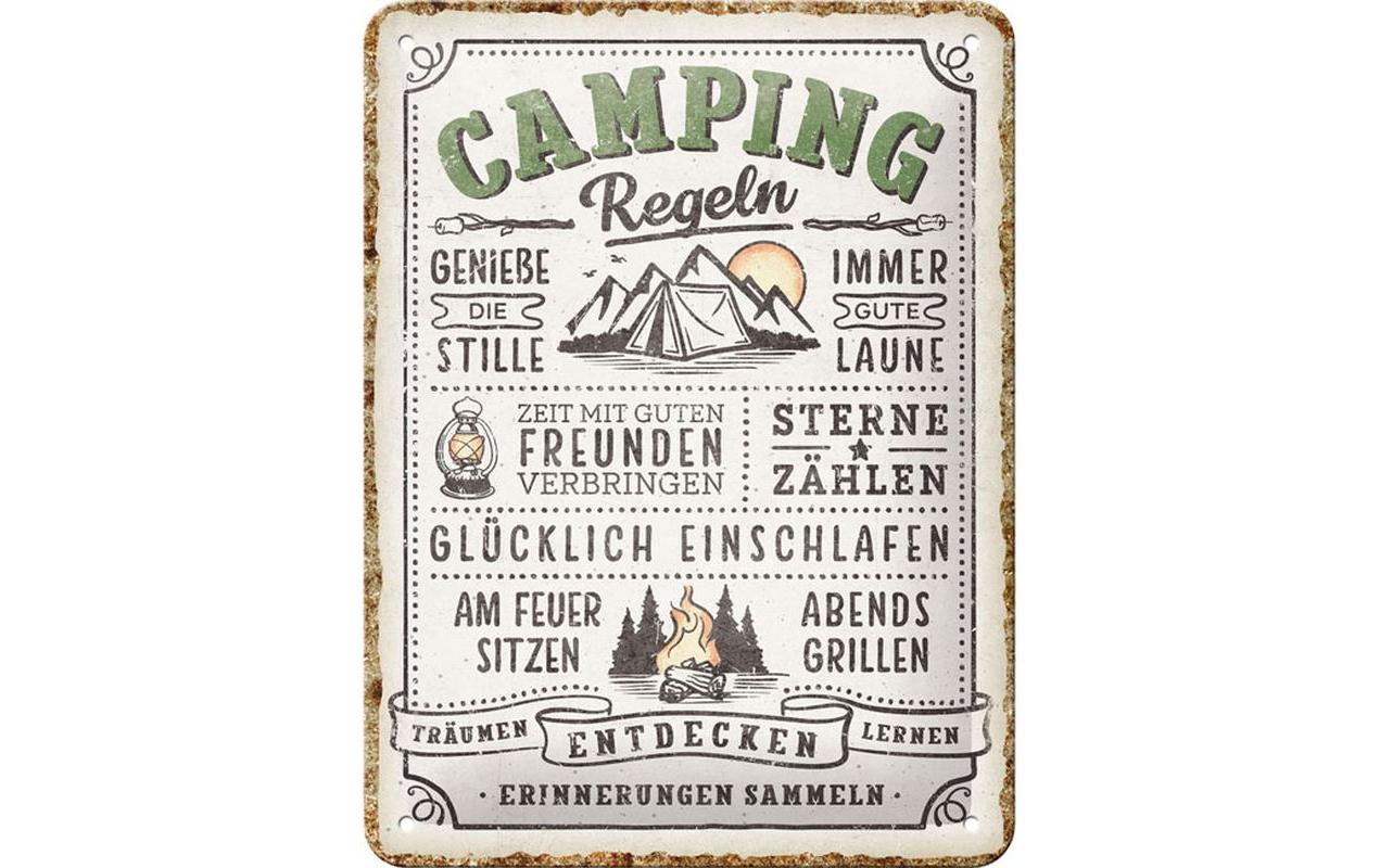 Nostalgic Art Schild Camping-Regeln Metall, 15x20 cm