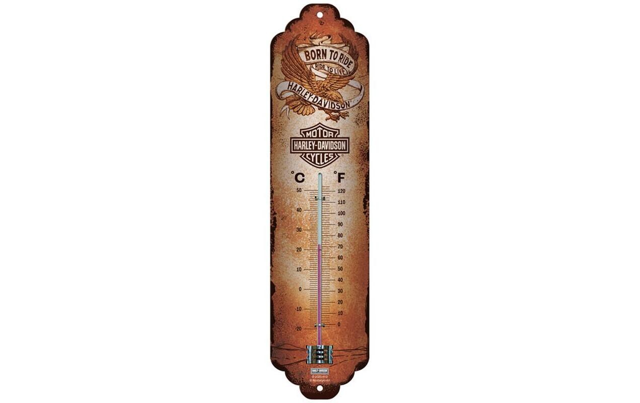 Nostalgic Art Thermometer Harley Davidson Metall, 28x7 cm, Celisus & Fahrenheit