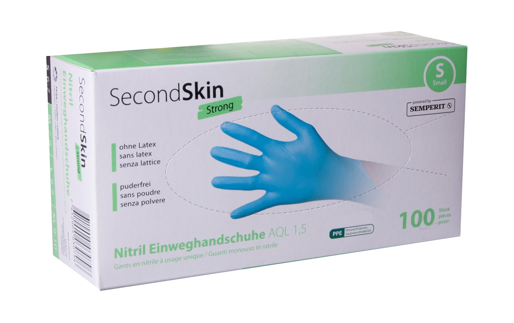 SecondSkin Nitril Einweghandschuh S 1 VP à 100 Stück