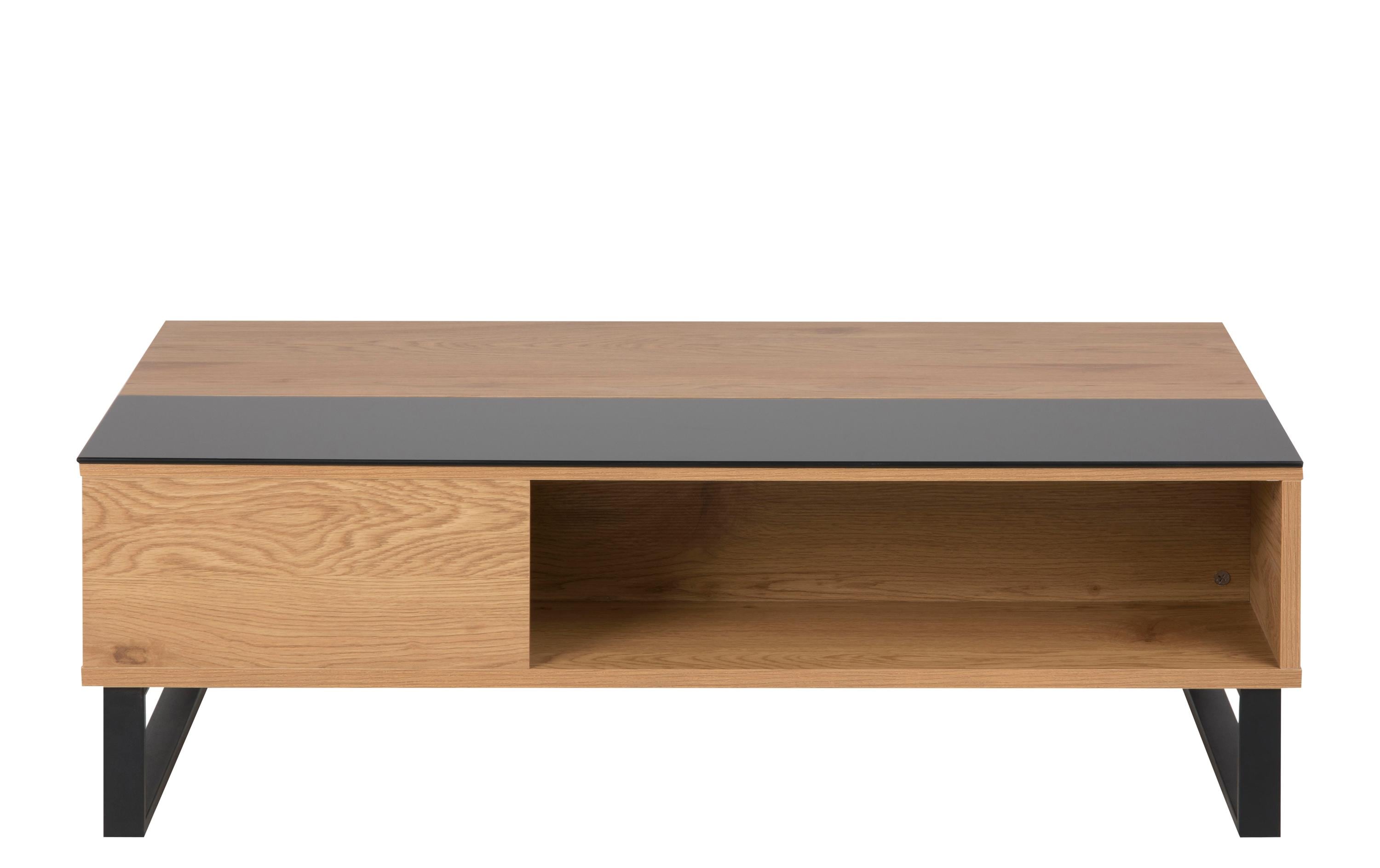 AC Design Couchtisch Azalea MDF/Glas/Stahl, 110x60x35 cm, Wildeiche