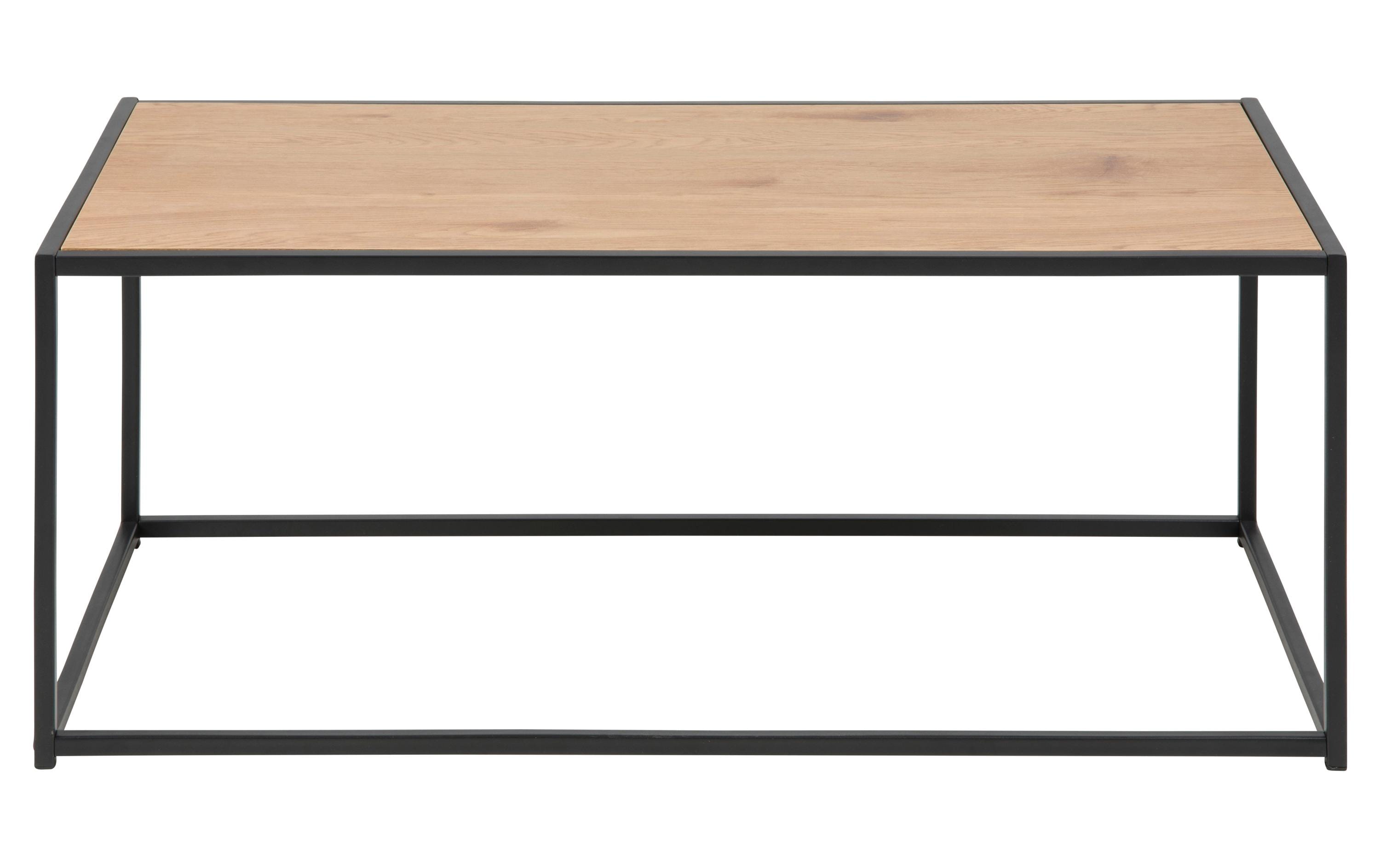 AC Design Couchtisch Seaford Eckig Stahl/MDF, 100x50x40 cm, Wildeiche