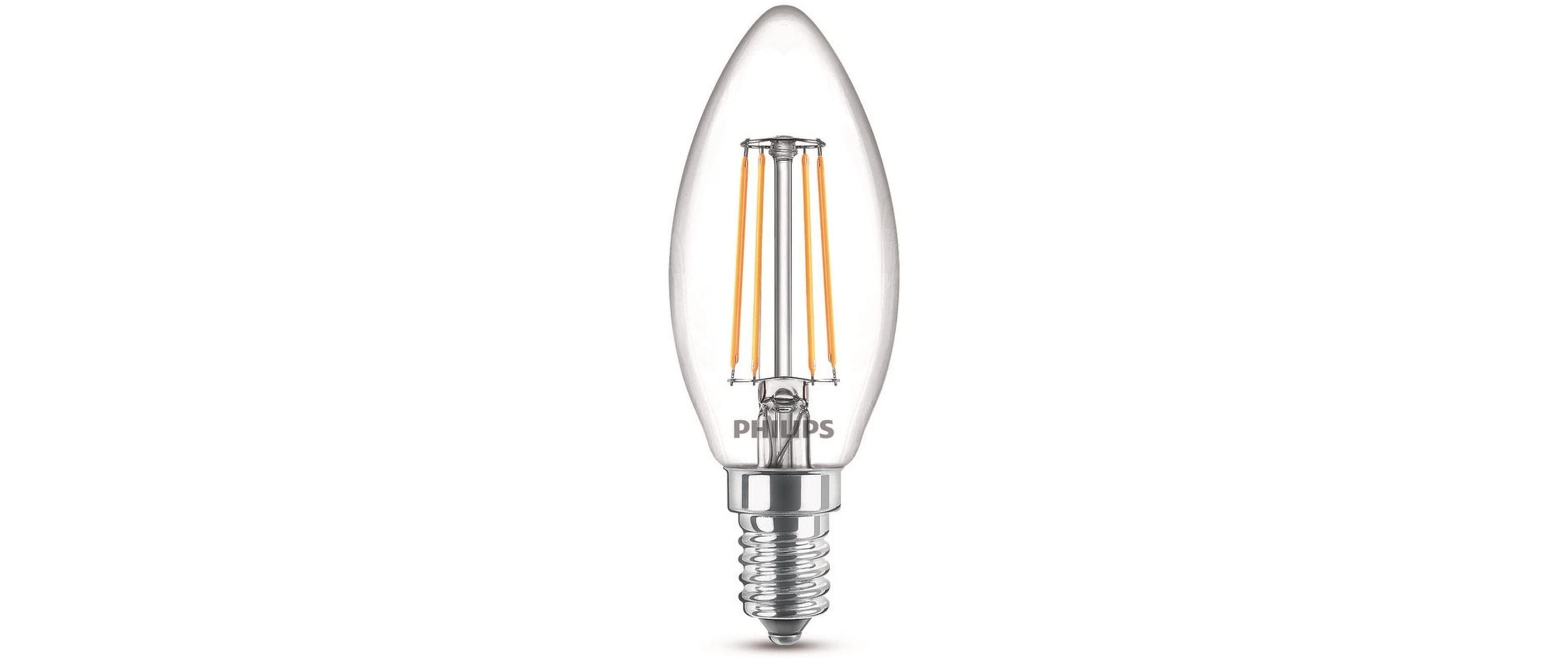 Philips LED Lampe 4.3W (40W) E14, B35, 470lm, 4000K, klar