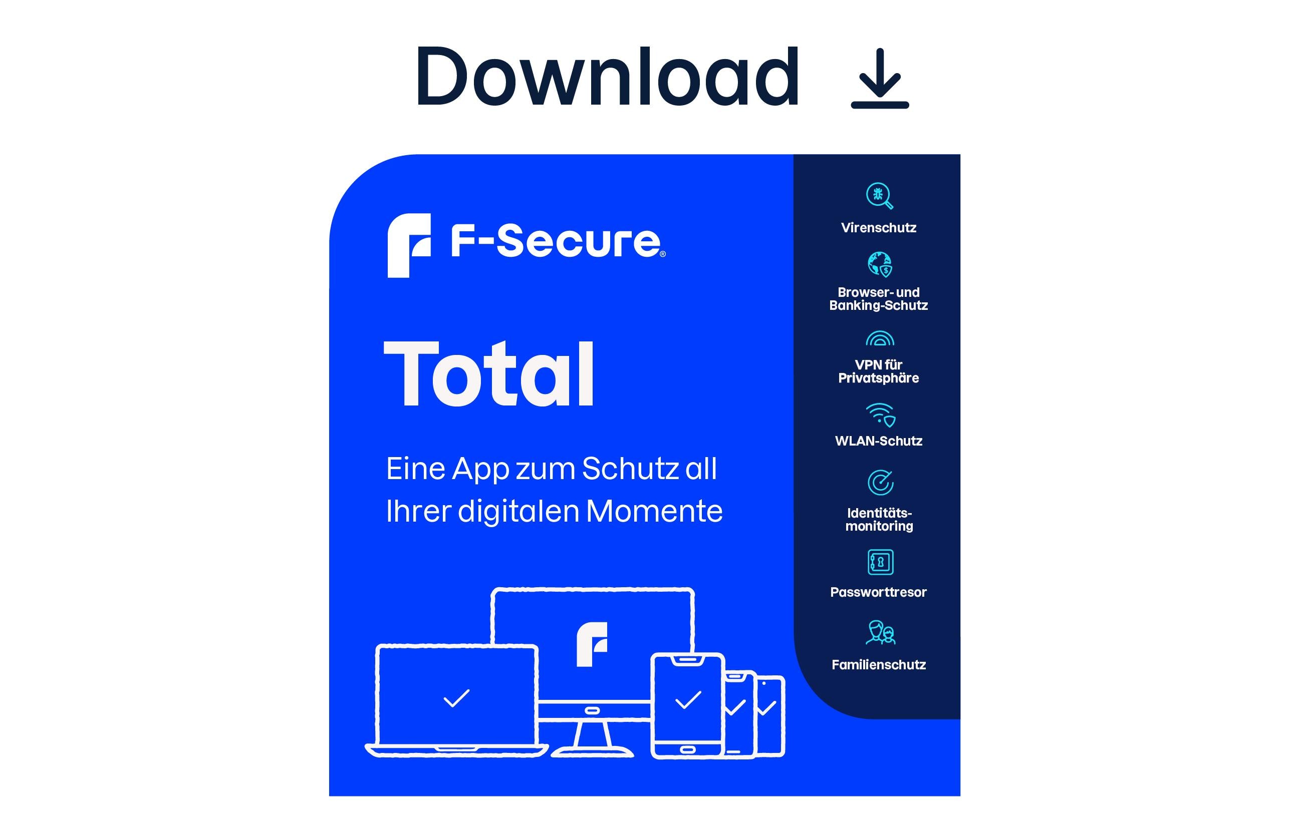 F-Secure Total ESD, Vollversion, 5 Geräte, 1 Jahr