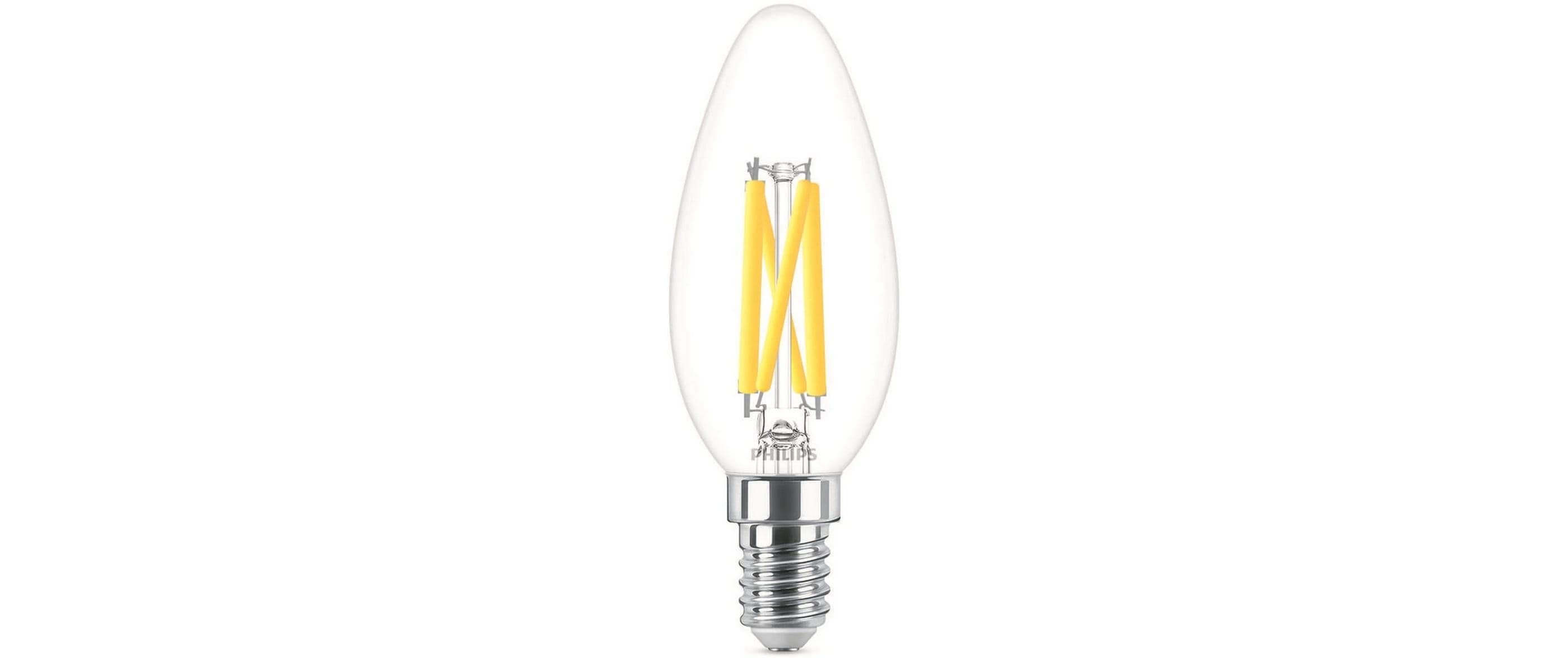 Philips LED Lampe 5W (40W) E14, B35, 470lm, 2700-2200K, klar