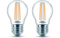 Philips LED Lampe 4.3W (40W) E27, P45, 470lm, 2700K, klar, 2er