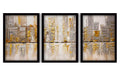 Wallxpert Bild Golden Art 3-teilig MDF/Kunststoff, 35 x 45 cm (3 Pieces)