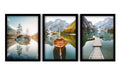 Wallxpert Bild Landschaft 3-teilig MDF/Kunststoff, 35 x 45 cm (3 Pieces)