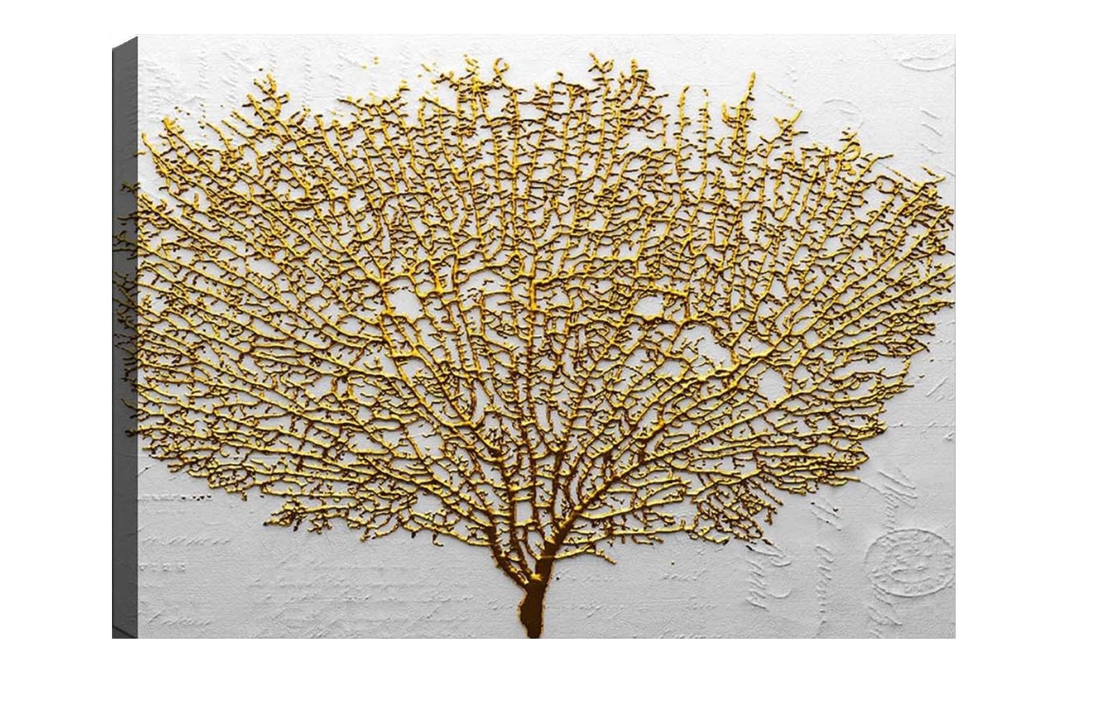 Wallxpert Bild Golden Tree Baumwolle/Holz, 70x100cm