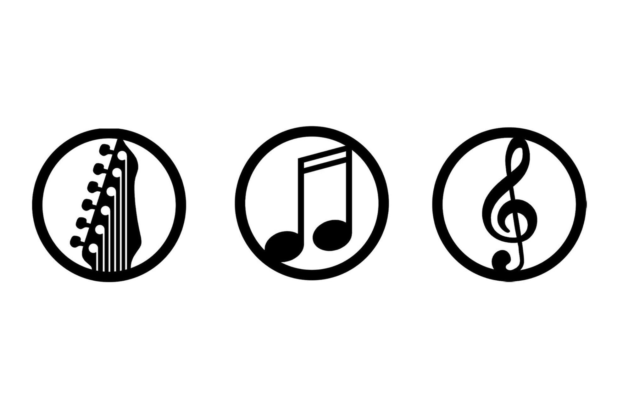 Wallxpert Wanddeko Just Music 3-teilig Metall, Durchmesser: 25cm