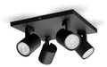 Philips RUNNER plate/spiral, black, 4x20W, 230V