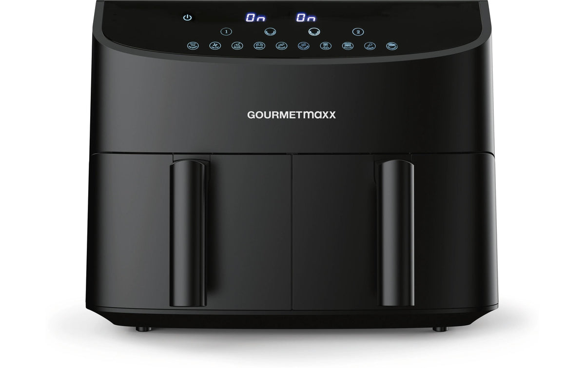 GOURMETmaxx Heissluft-Fritteuse 2x3.5L Doppelkorb, 7 Liter Inhalt total,