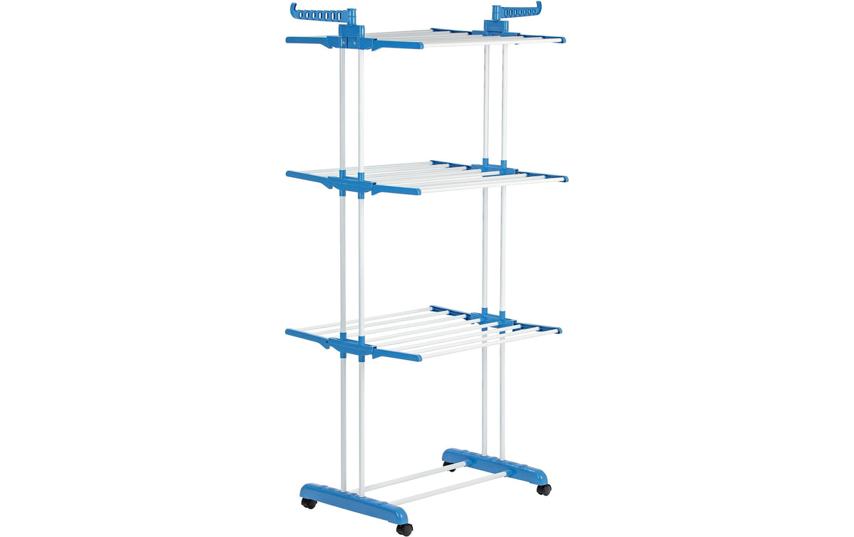 EASYMaxx Wäscheständer Klappbar 76x50x172cm Drei Etagen, Faltbar, Stabil (24Kg Wäsche),