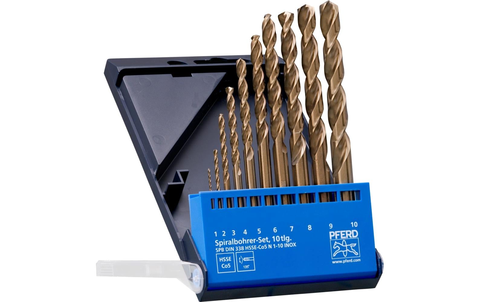 PFERD Spiralbohrer-Set 10-tlg. Inox HSSE N DIN 338