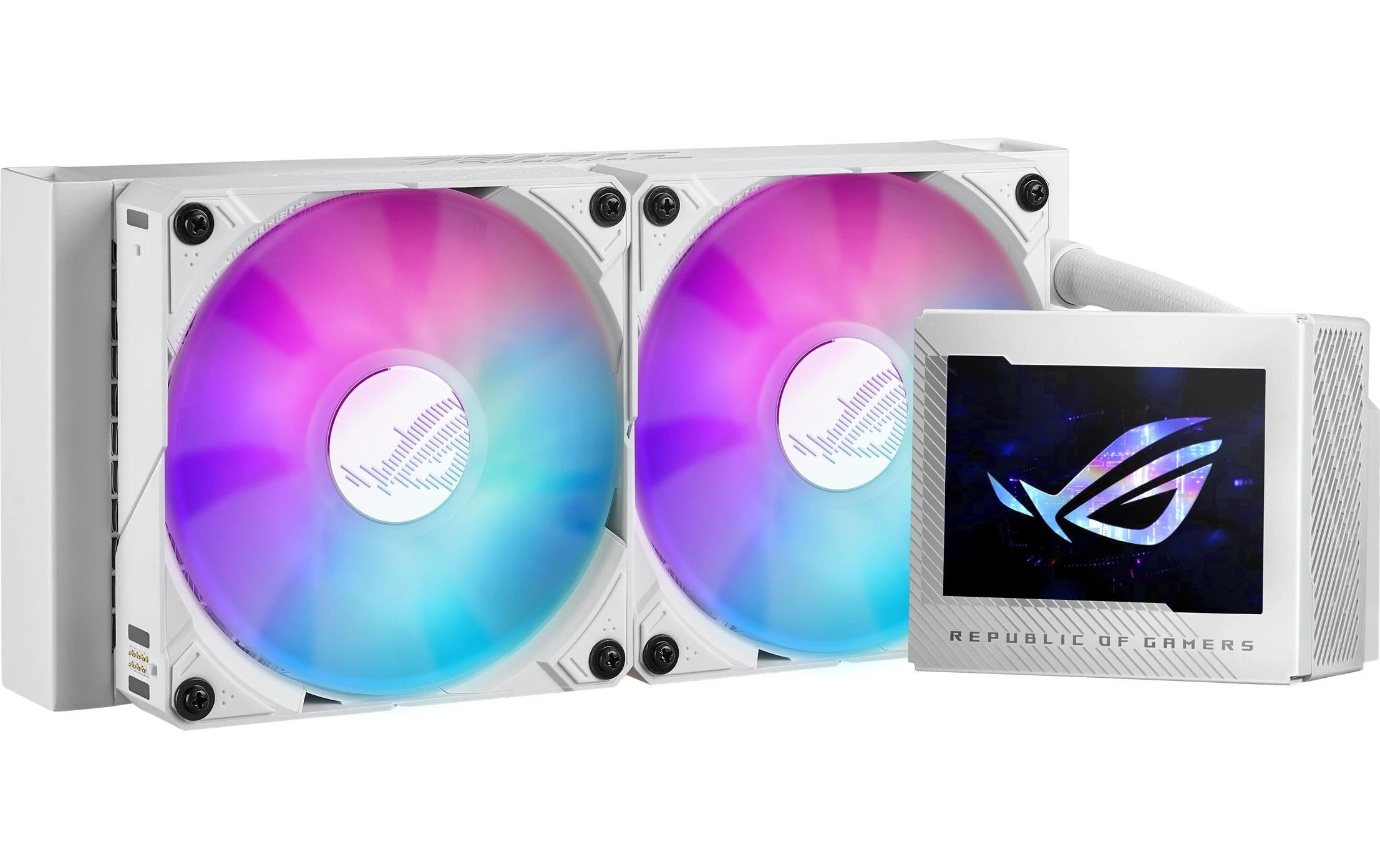 Asus ROG RYUJIN III 240 ARGB WH Liquid CPU Cooler, 3.5" LCD, 2x120mm ARGB