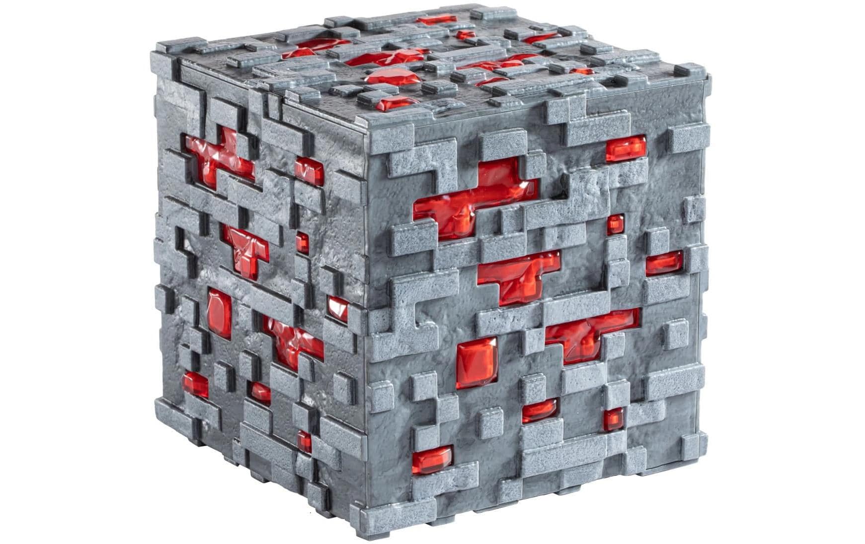 Minecraft Illuminating Redstone Ore Cube 10cm, benötigt 3x AAA Batterien