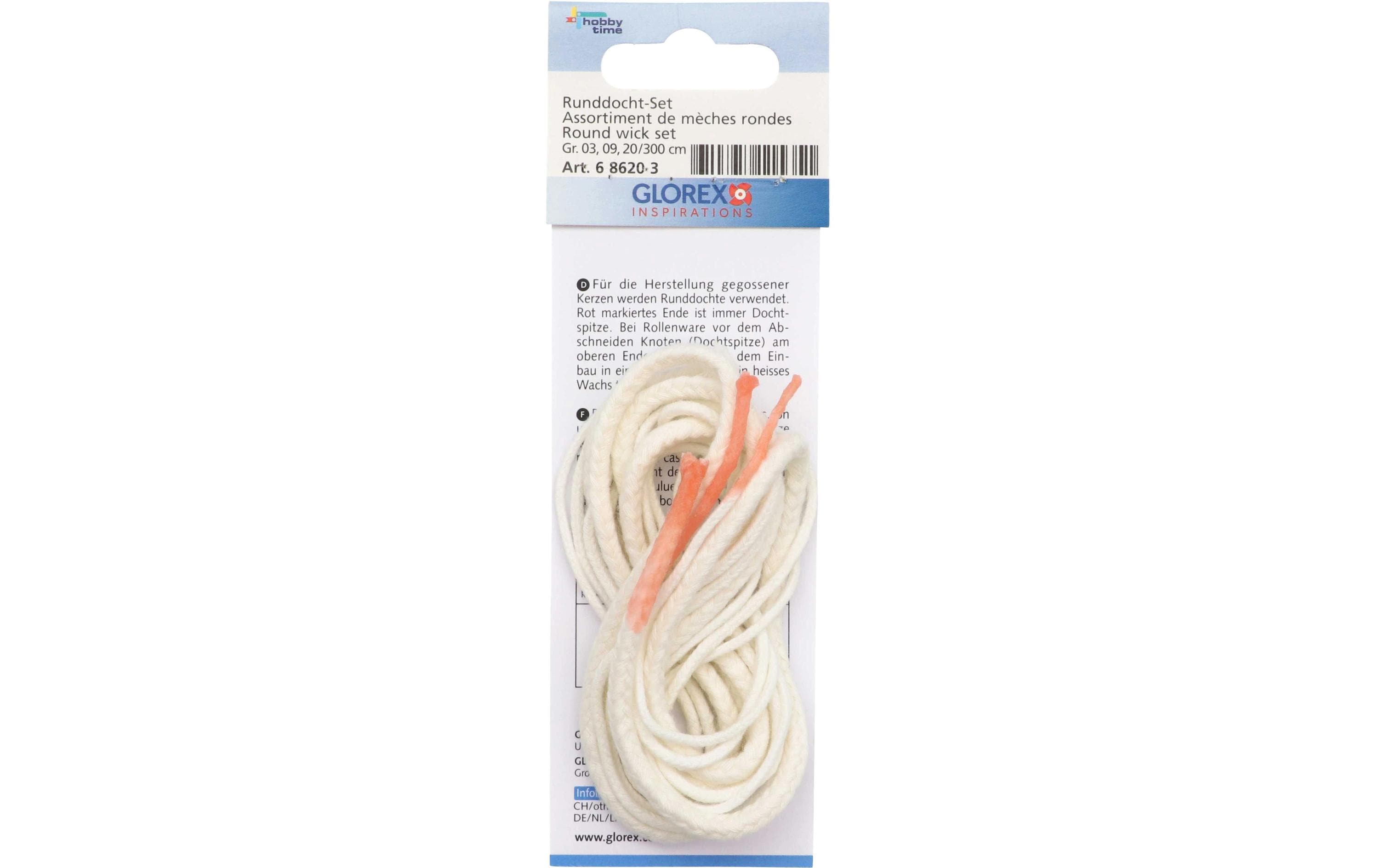 Glorex Docht rund 3 x 1 m in den Grössen: 03 - 09 - 20