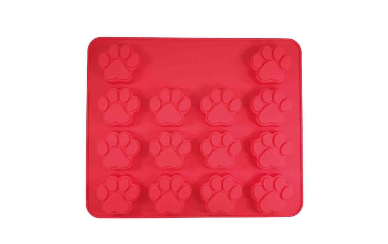 Nobby Backmatte mit Pfoten, Silikon, 30 x 25 cm, 14  Formen, rot, 40-200°