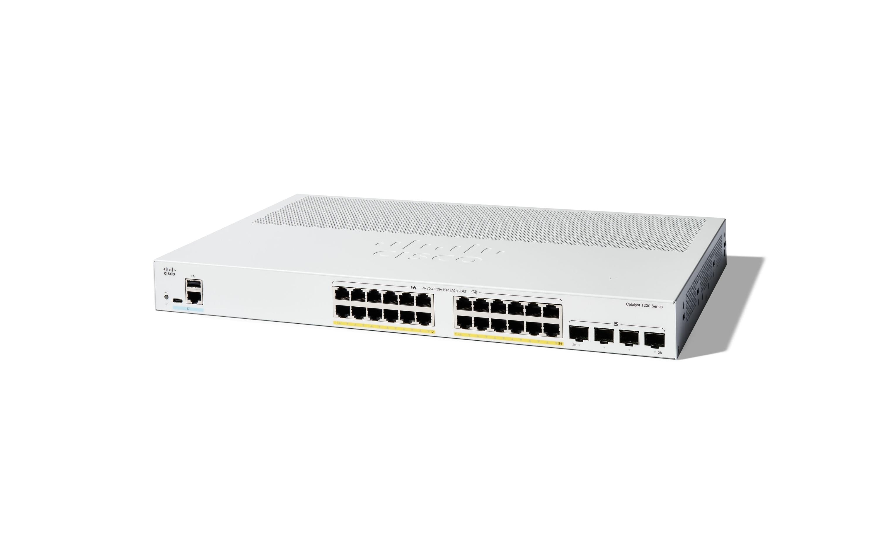 Cisco C1200-24FP-4G: 24 Port Smart Switch 24-port GE, Full PoE, 4x1G SFP