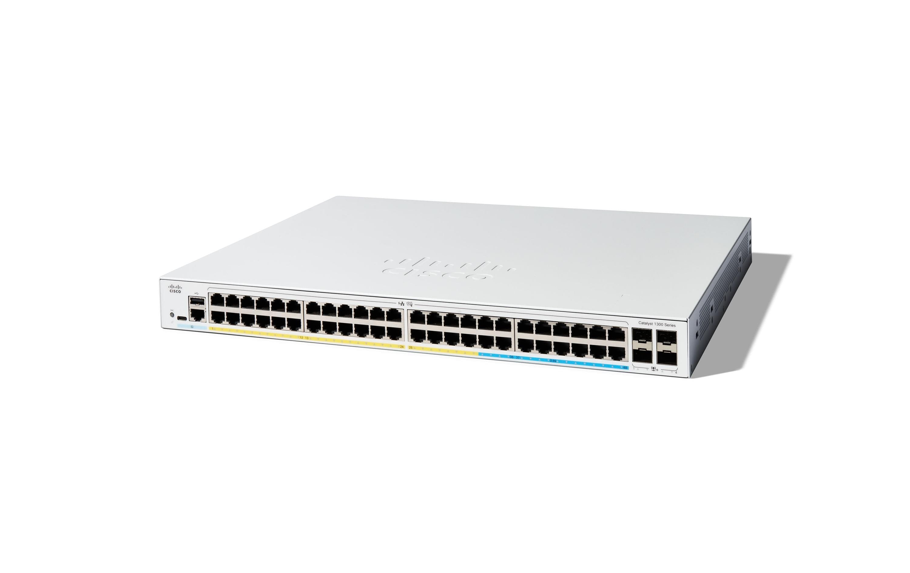 Cisco C1300-48P-4X: 48 Port Managed Switch 48-port GE, PoE, 4x10G SFP+