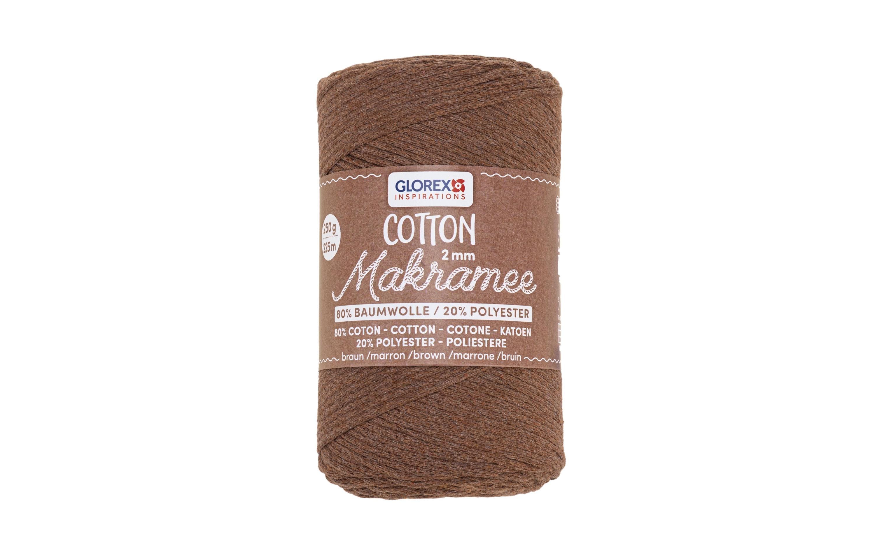 Glorex Makramee Cotton 2mm, 250g, 80% Coton, 20% Viskose, braun