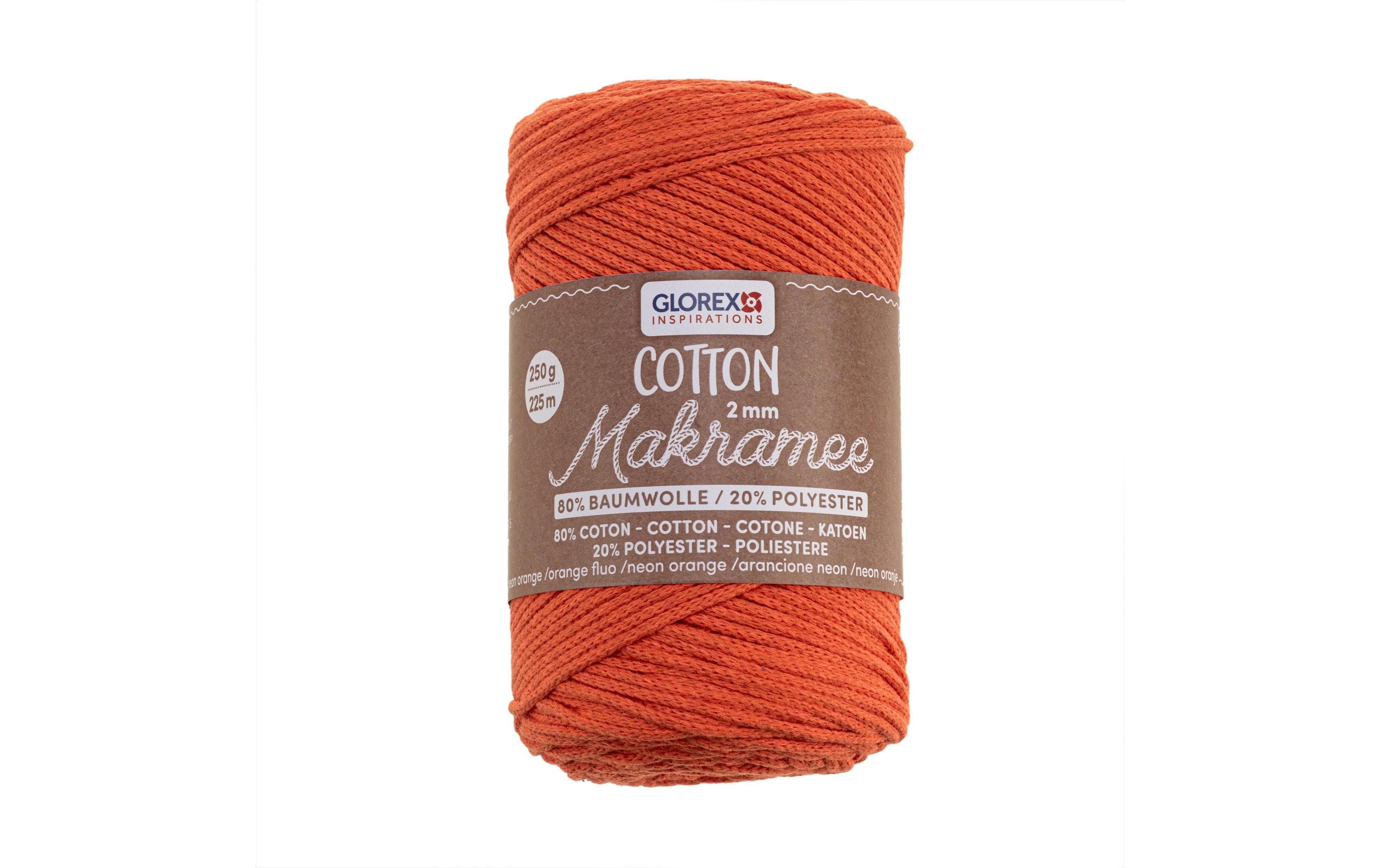 Glorex Makramee Cotton 2mm, 250g, 80% Coton, 20% Viskose, norange