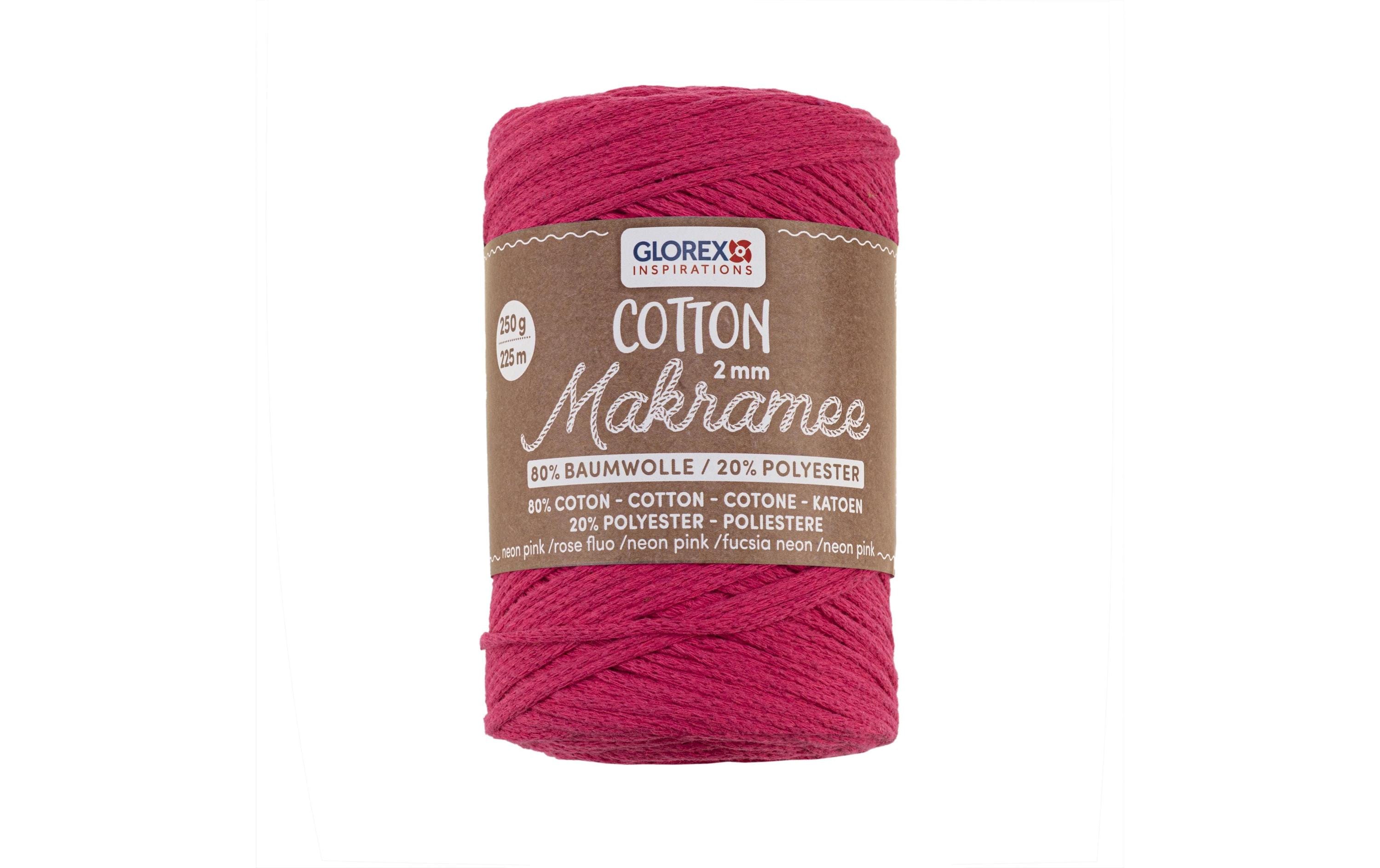 Glorex Makramee Cotton 2mm, 250g, 80% Coton, 20% Viskose, nepink