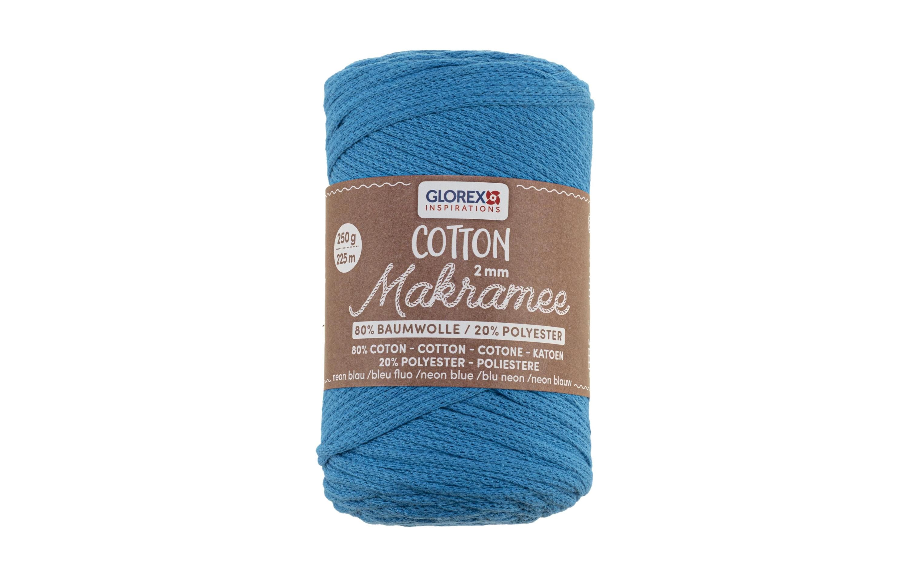 Glorex Makramee Cotton 2mm, 250g, 80% Coton, 20% Viskose, neblau