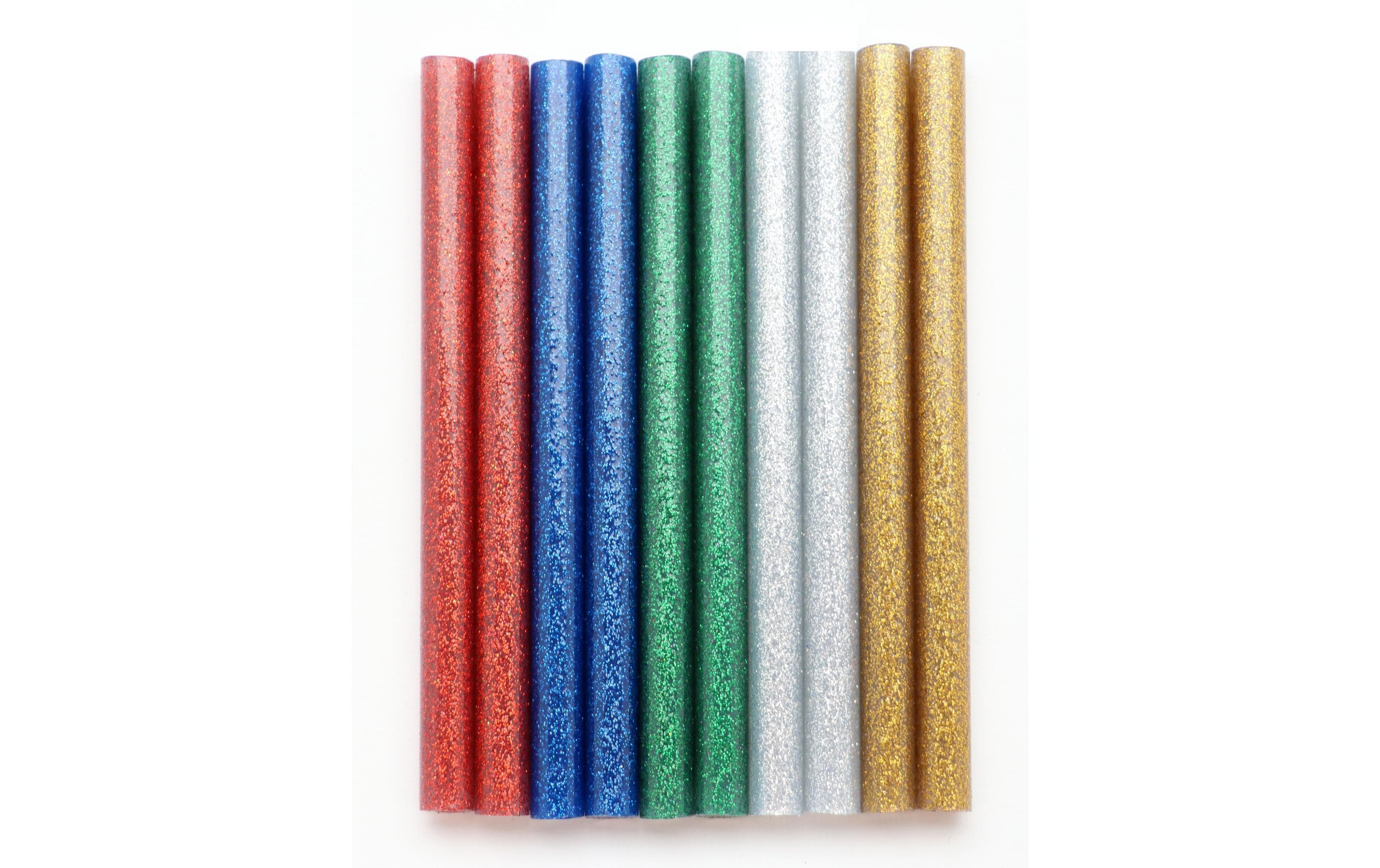 Glorex Ersatzstäbe farbig mit Glitter für "Mini", 7.5x100mm , 10 Stk.