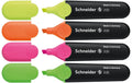 Schneider Textmarker Job 4er Etui: gelb, rosa, orange, grün