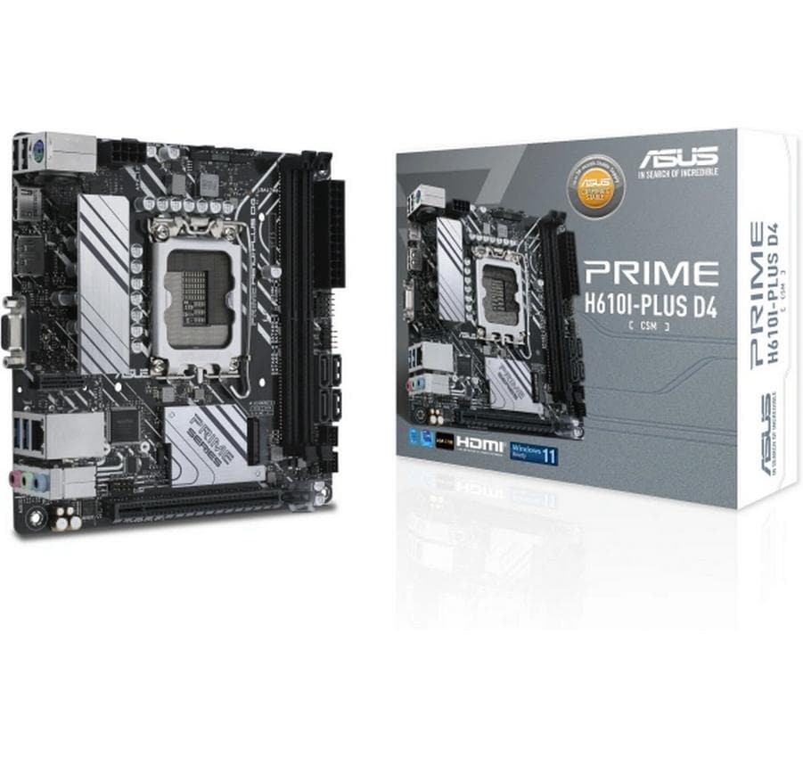 ASUS PRIME H610I- PLUS D4 CSM, mini-ITX LGA1700, 2x DDR4, PCI-E 4.0