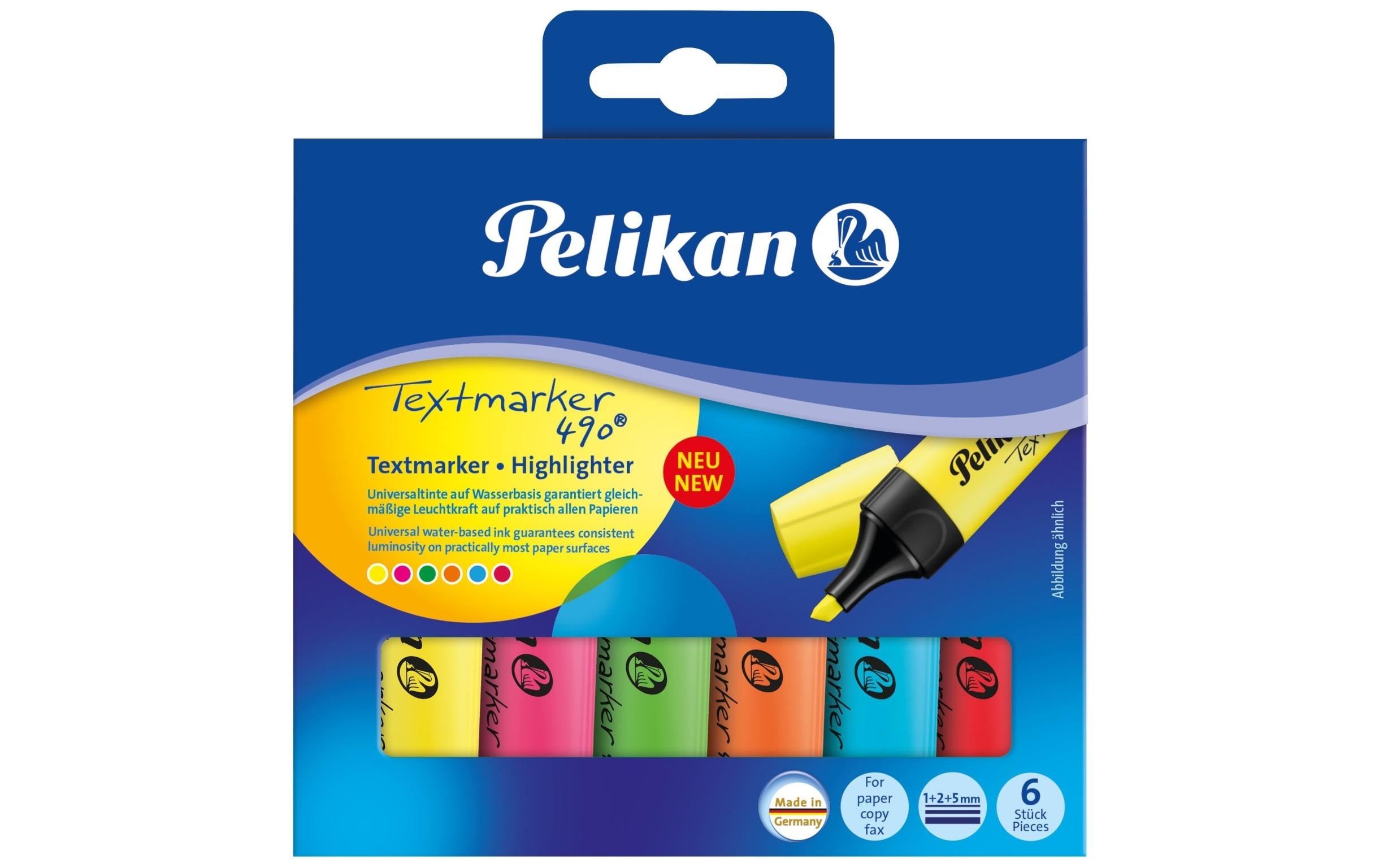 Pelikan Textmarker 490 6er Set Hängefaltschachtel