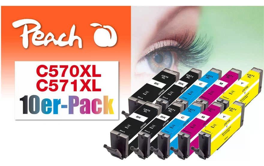 Peach CA PGI-570XL,Multi-10-Pack 2x22, 8x11ml, 2x525, 2x775, 2x775, 2x770 S.