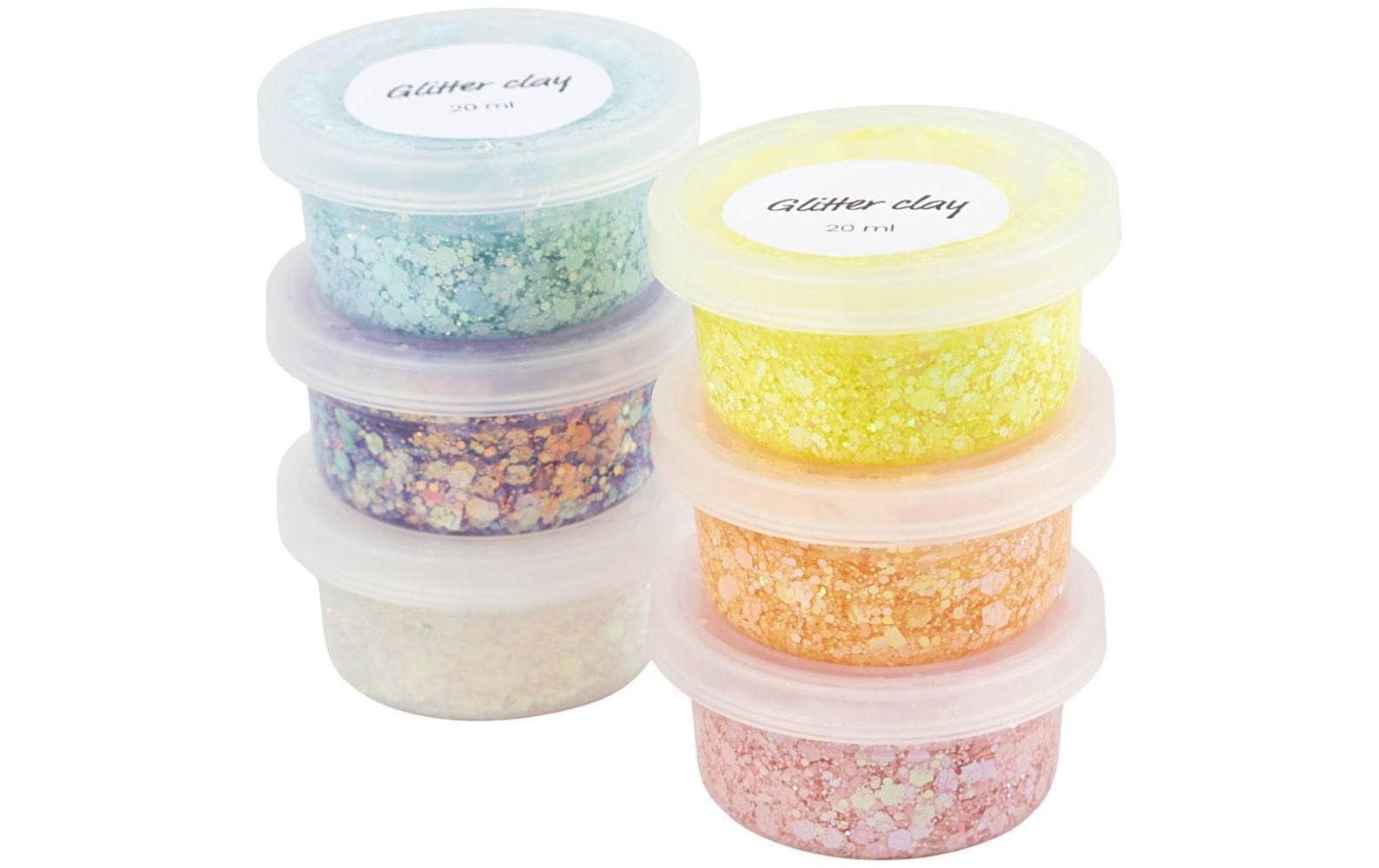 Creativ Company Glitterclay Sortierte Farben, 6x20 ml