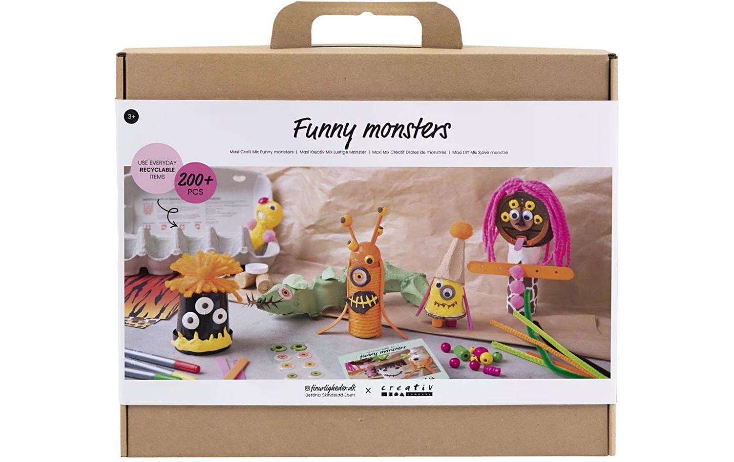 Creativ Company Bastelset Papier Mix Lustige Monster, Sortierte Farben