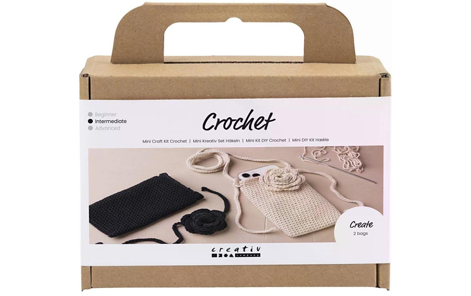 Creativ Company Mini Bastelset Häkeln Tasche mit Rose